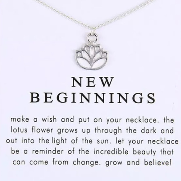 Jewelry - Lotus Silver Necklace NWT